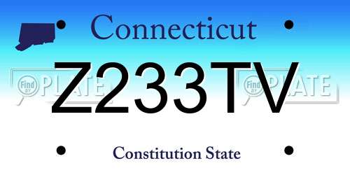 Z233TV Connecticut License Plate