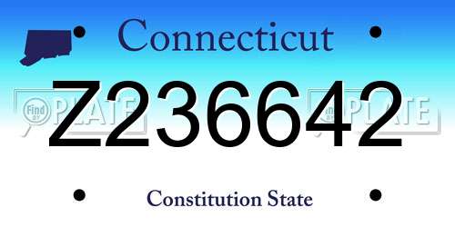 Z236642 Connecticut License Plate