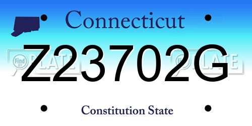Z23702G Connecticut License Plate