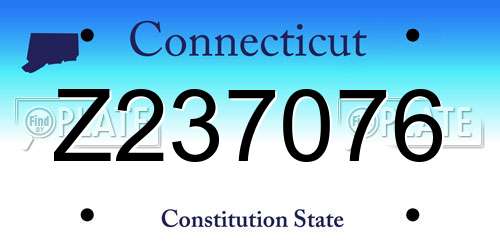 Z237076 Connecticut License Plate