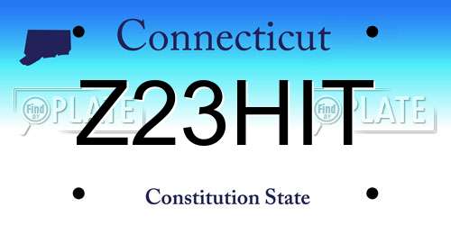 Z23HIT Connecticut License Plate