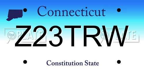 Z23TRW Connecticut License Plate