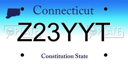 Z23YYT Connecticut License Plate