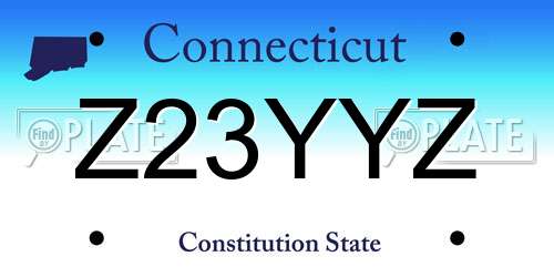 Z23YYZ Connecticut License Plate