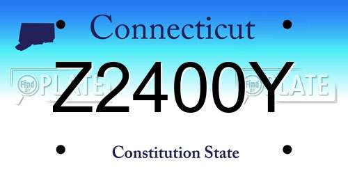 Z2400Y Connecticut License Plate
