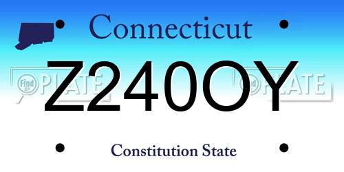 Z240OY Connecticut License Plate