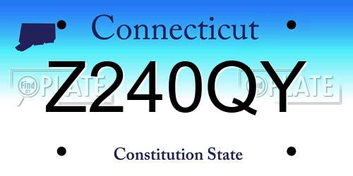 Z240QY Connecticut License Plate