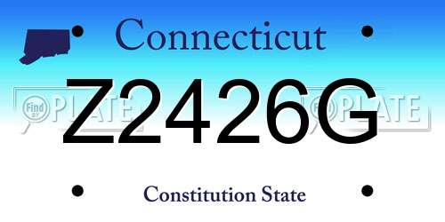 Z2426G Connecticut License Plate