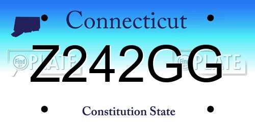 Z242GG Connecticut License Plate