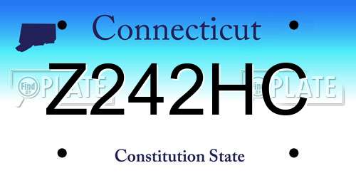 Z242HC Connecticut License Plate