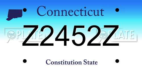 Z2452Z Connecticut License Plate