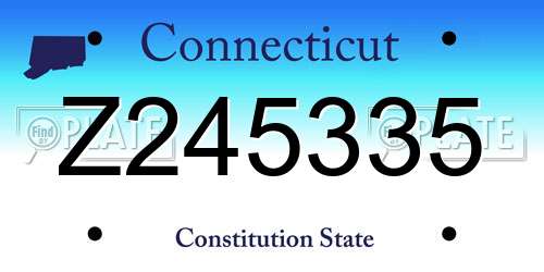 Z245335 Connecticut License Plate