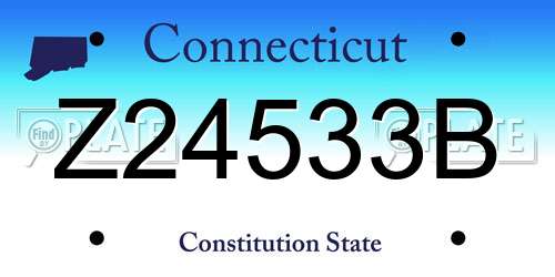 Z24533B Connecticut License Plate