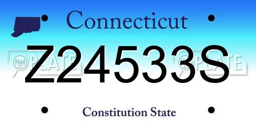 Z24533S Connecticut License Plate