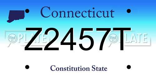 Z2457T Connecticut License Plate
