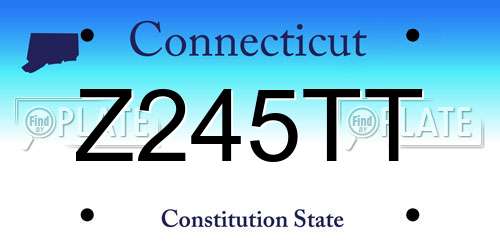 Z245TT Connecticut License Plate