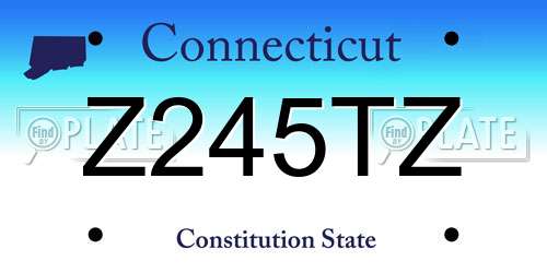 Z245TZ Connecticut License Plate