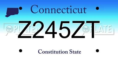 Z245ZT Connecticut License Plate