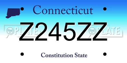 Z245ZZ Connecticut License Plate