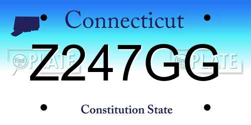 Z247GG Connecticut License Plate