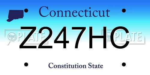 Z247HC Connecticut License Plate