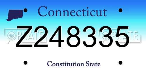 Z248335 Connecticut License Plate