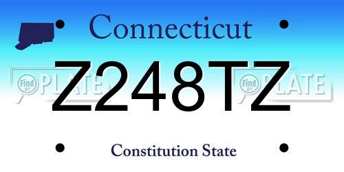Z248TZ Connecticut License Plate