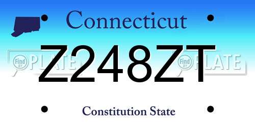Z248ZT Connecticut License Plate
