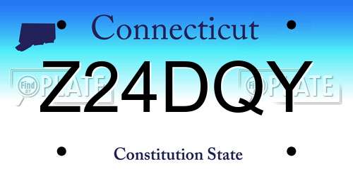 Z24DQY Connecticut License Plate