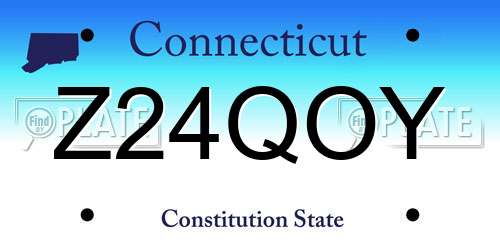 Z24QOY Connecticut License Plate