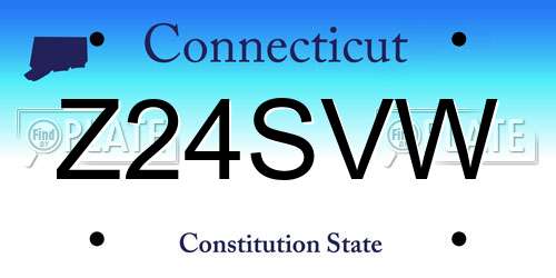 Z24SVW Connecticut License Plate