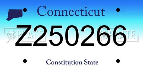 Z250266 Connecticut License Plate