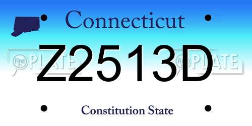 Z2513D Connecticut License Plate