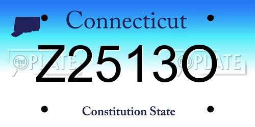 Z2513O Connecticut License Plate