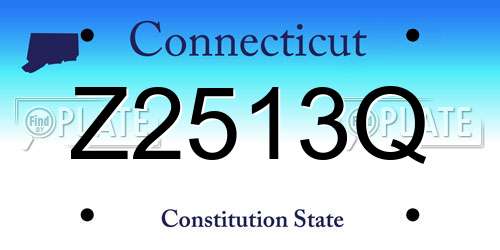Z2513Q Connecticut License Plate