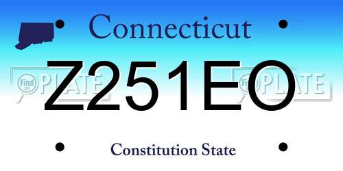 Z251EO Connecticut License Plate