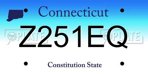 Z251EQ Connecticut License Plate