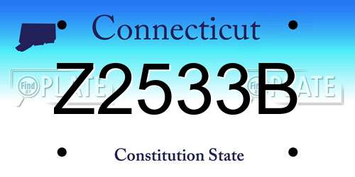 Z2533B Connecticut License Plate
