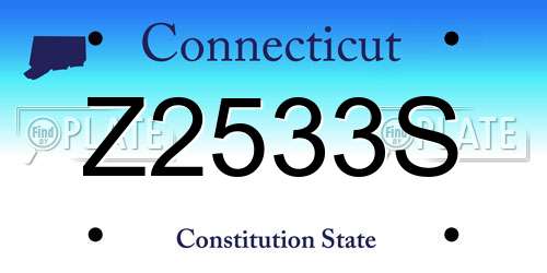 Z2533S Connecticut License Plate