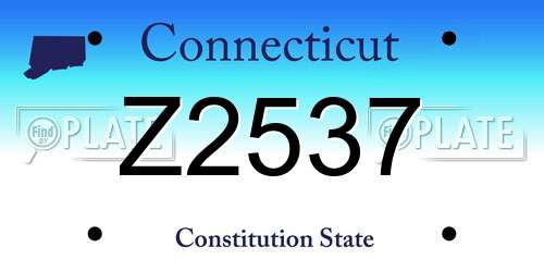 Z2537 Connecticut License Plate