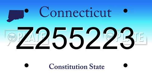 Z255223 Connecticut License Plate
