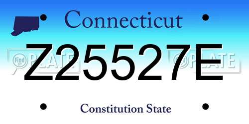 Z25527E Connecticut License Plate