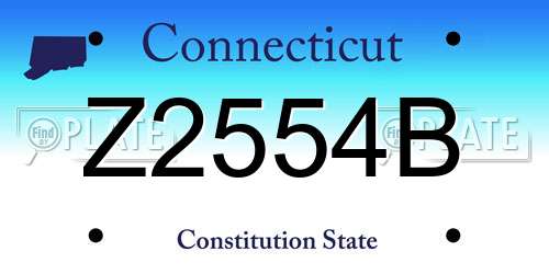 Z2554B Connecticut License Plate