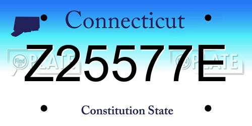 Z25577E Connecticut License Plate