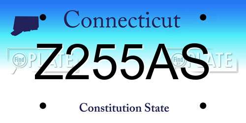 Z255AS Connecticut License Plate