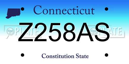 Z258AS Connecticut License Plate