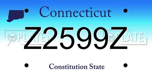 Z2599Z Connecticut License Plate
