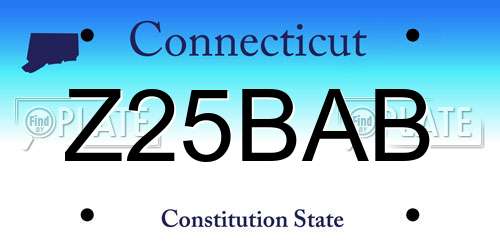 Z25BAB Connecticut License Plate