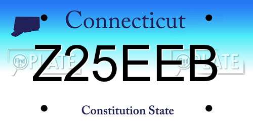 Z25EEB Connecticut License Plate