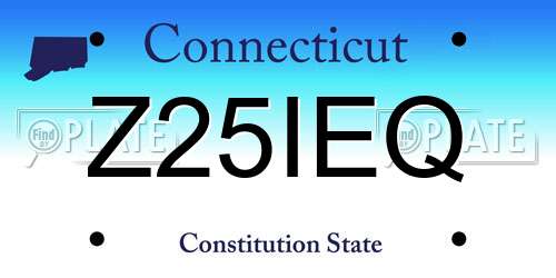 Z25IEQ Connecticut License Plate